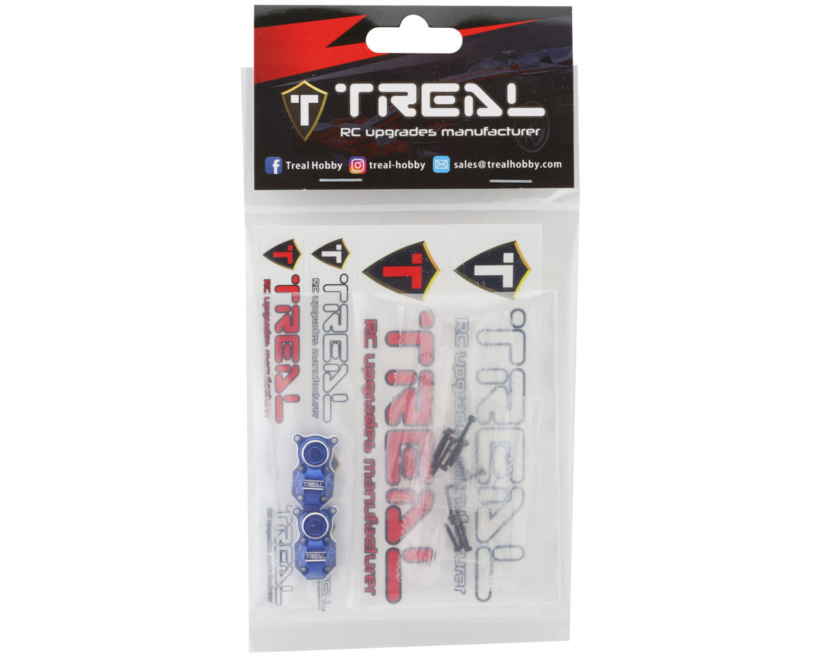 Treal Hobby Axial SCX24 Aluminum Axle Differential Cover Set (2) (Blue)