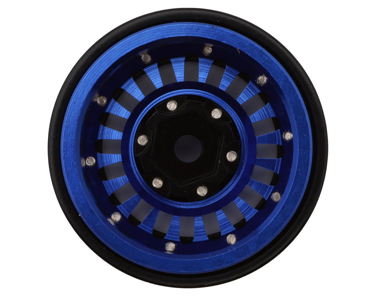 Treal Hobby Type C 1.0" Aluminum Beadlock Crawler Wheels (Blue) (4) (27.3g)