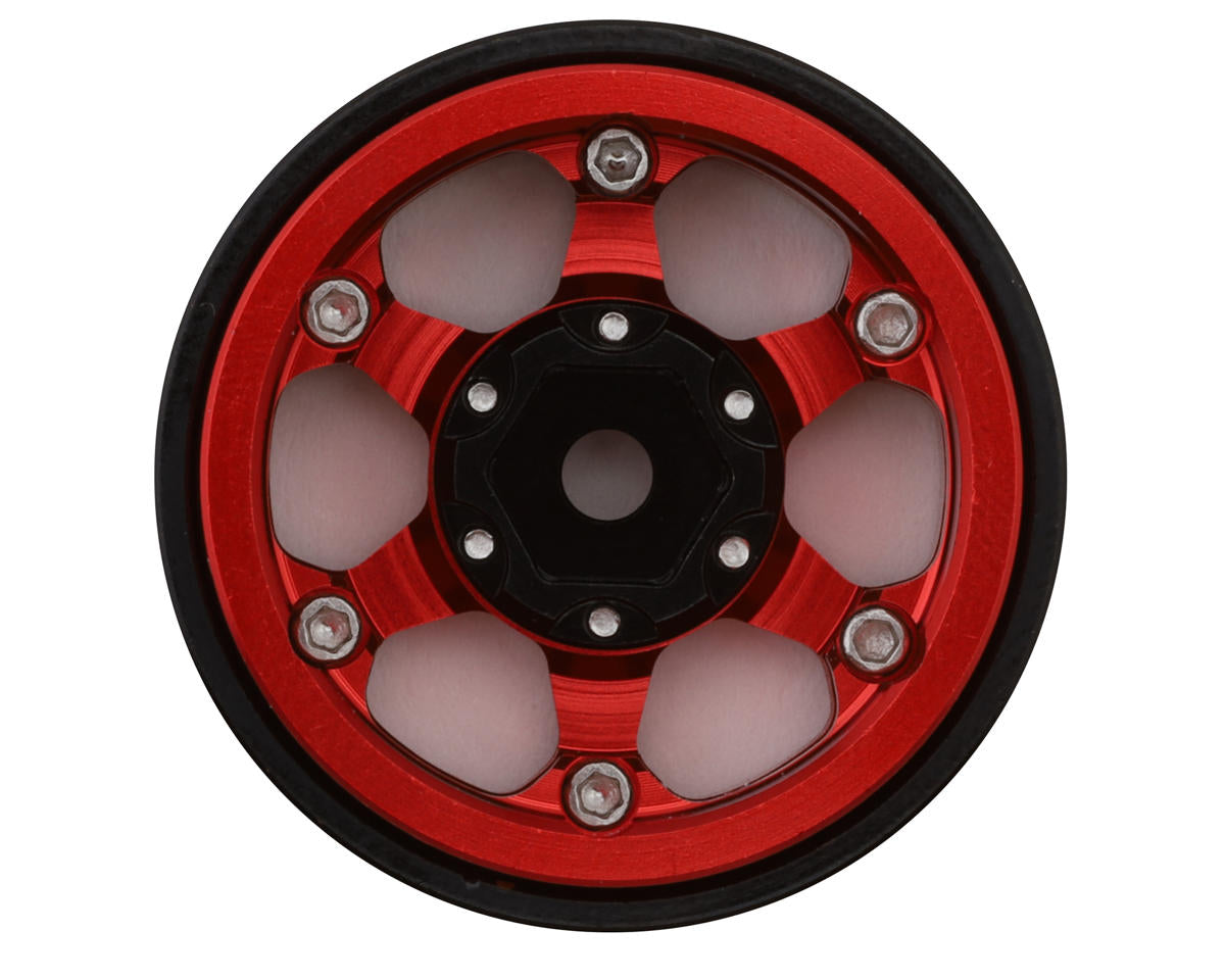 Treal Hobby Type D 1.0" Concave 6-Spoke Beadlock Wheels (Red) (4) (21.2g)