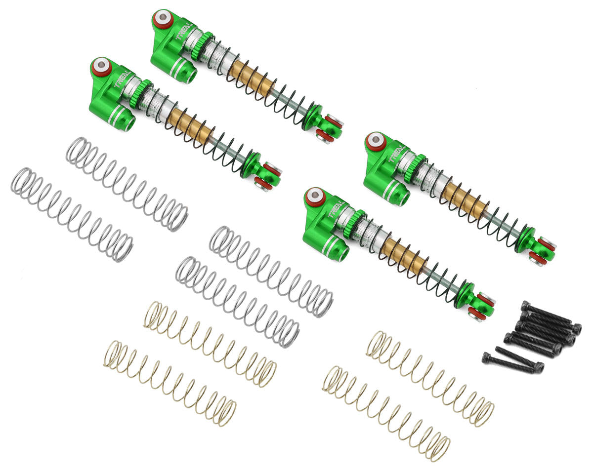 Treal Hobby Axial SCX24 Aluminum Long Travel Threaded Shocks (Green) (4) (43mm)