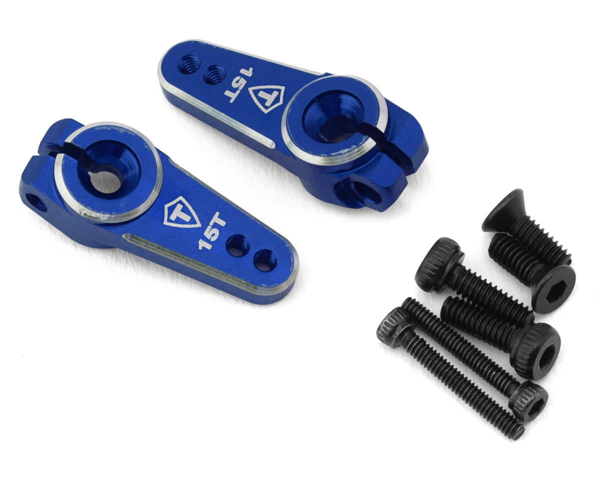 Treal Hobby Axial SCX24 Aluminum Servo Horn (Blue) (2) (15T) (Emax)