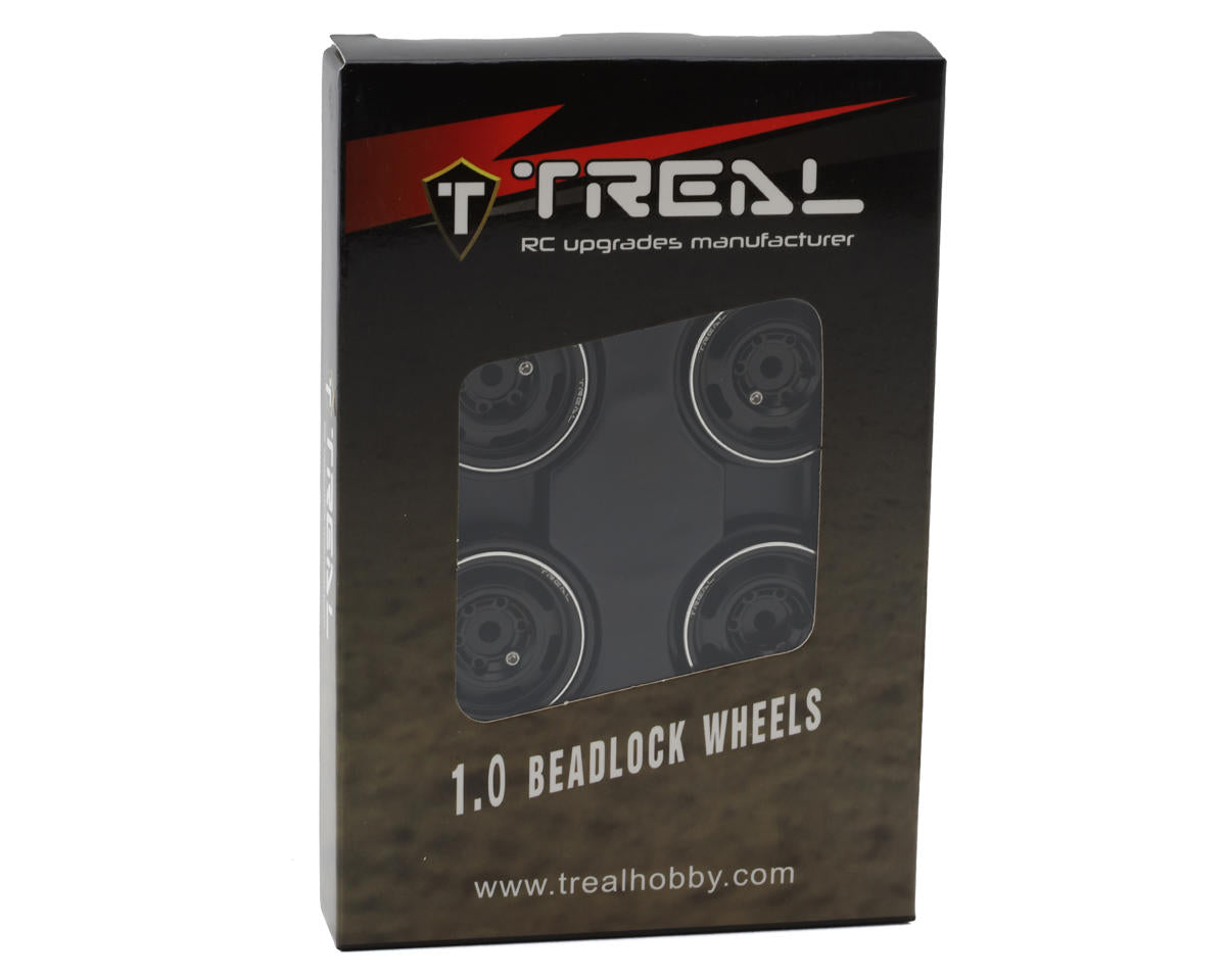 Treal Hobby Type E 1.0" 6-Slot Beadlock Wheels (Black) (4) (21.9g)