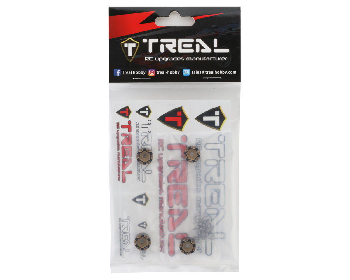 Treal Hobby Axial SCX24 1.0" Brass Beadlock Wheel Hub Spacers (4) (7mm) (3.5g)