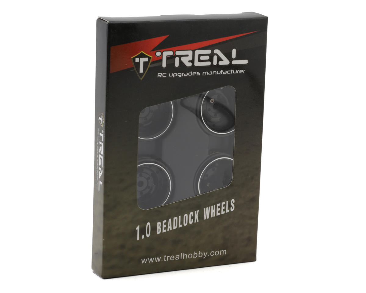 Treal Hobby Type F 1.0" Deep Dish Beadlock Wheels (Black) (4) (22.7g)