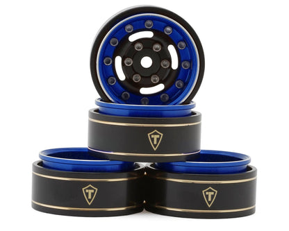 Treal Hobby Type F 1.0" Deep Dish Beadlock Wheels (Blue) (4) (27g)