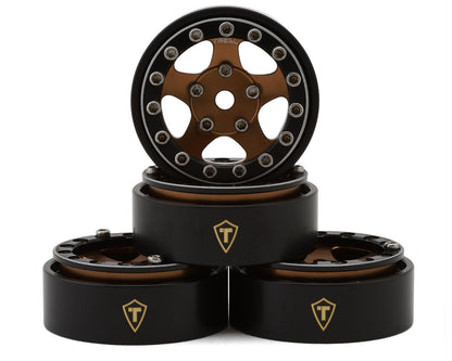 Treal Hobby Classic 5-Star 1.0" Beadlock Wheels (Black/Bronze) (4) (22.4g)