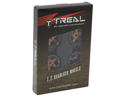 Treal Hobby Classic 5-Star 1.0" Beadlock Wheels (Black/Bronze) (4) (22.4g)