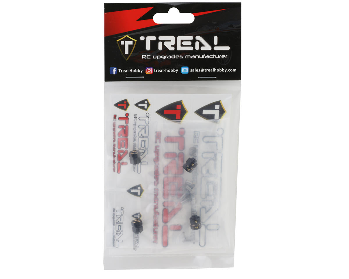 Treal Hobby Axial SCX24 Brass Wheel Hex Hub Adapters (4) (2.4g) (+5mm)