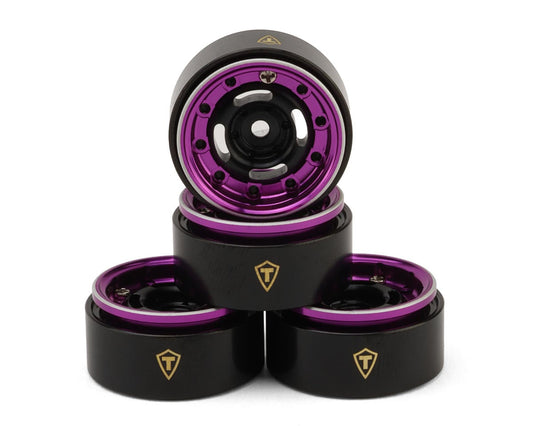 Treal Hobby Type-F 0.7" Aluminum Micro Crawler Beadlock Wheels (Purple)