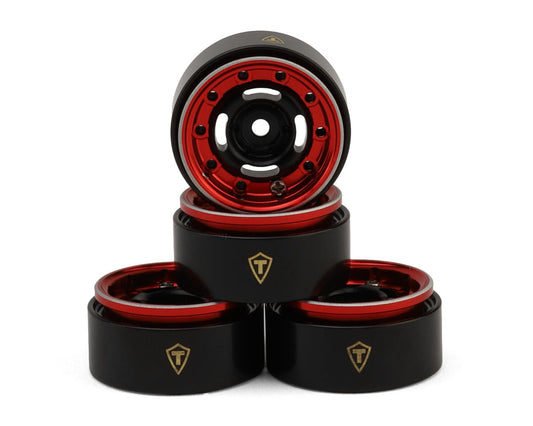 Treal Hobby Type F 0.7" Aluminum Micro Crawler Beadlock Wheels (Red)