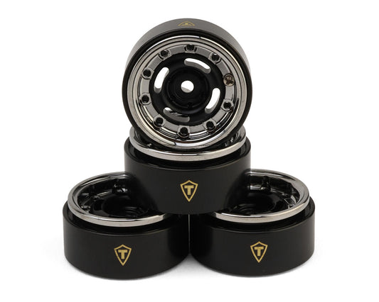 Treal Hobby Type-F 0.7" Aluminum Micro Crawler Beadlock Wheels (Chrome)