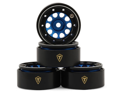 Treal Hobby Type E 0.7" Aluminum Micro Crawler Beadlock Wheels (Blue) (4)