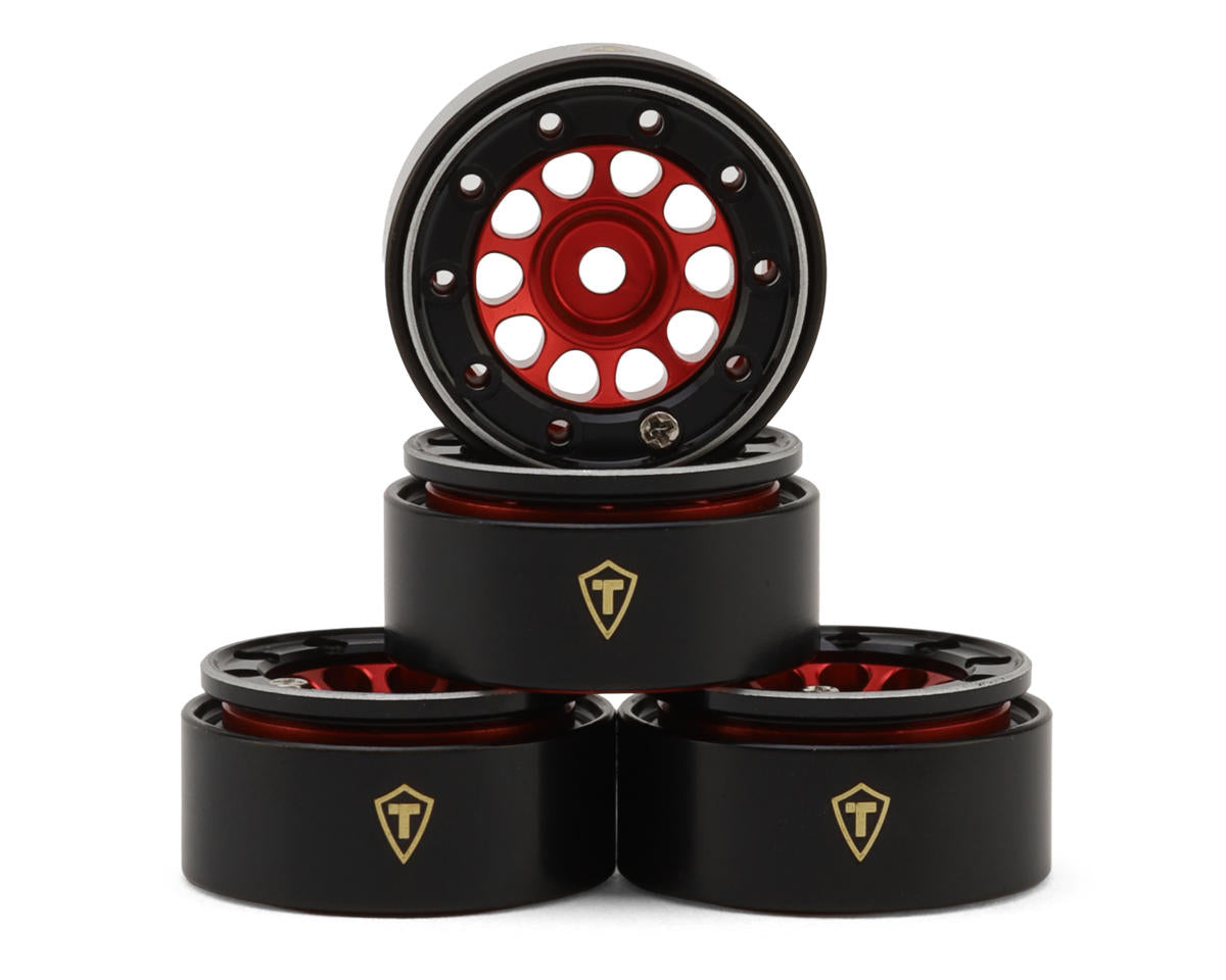 Treal Hobby Type E 0.7" Aluminum Micro Crawler Beadlock Wheels (Red) (4)