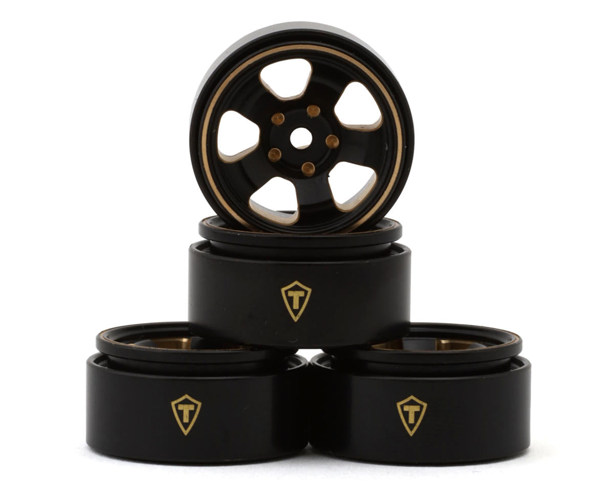 Treal Hobby Axial SCX30 0.7'' 5-Spokes Brass Micro Rock Crawler Beadlock Wheels