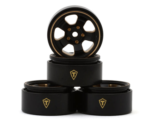 Treal Hobby Axial SCX30 0.7'' 5-Spokes Brass Micro Rock Crawler Beadlock Wheels