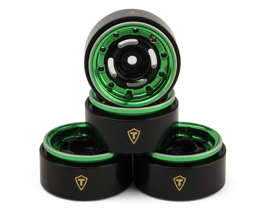 Treal Hobby Type-F 0.7" Aluminum Micro Crawler Beadlock Wheels (Green)