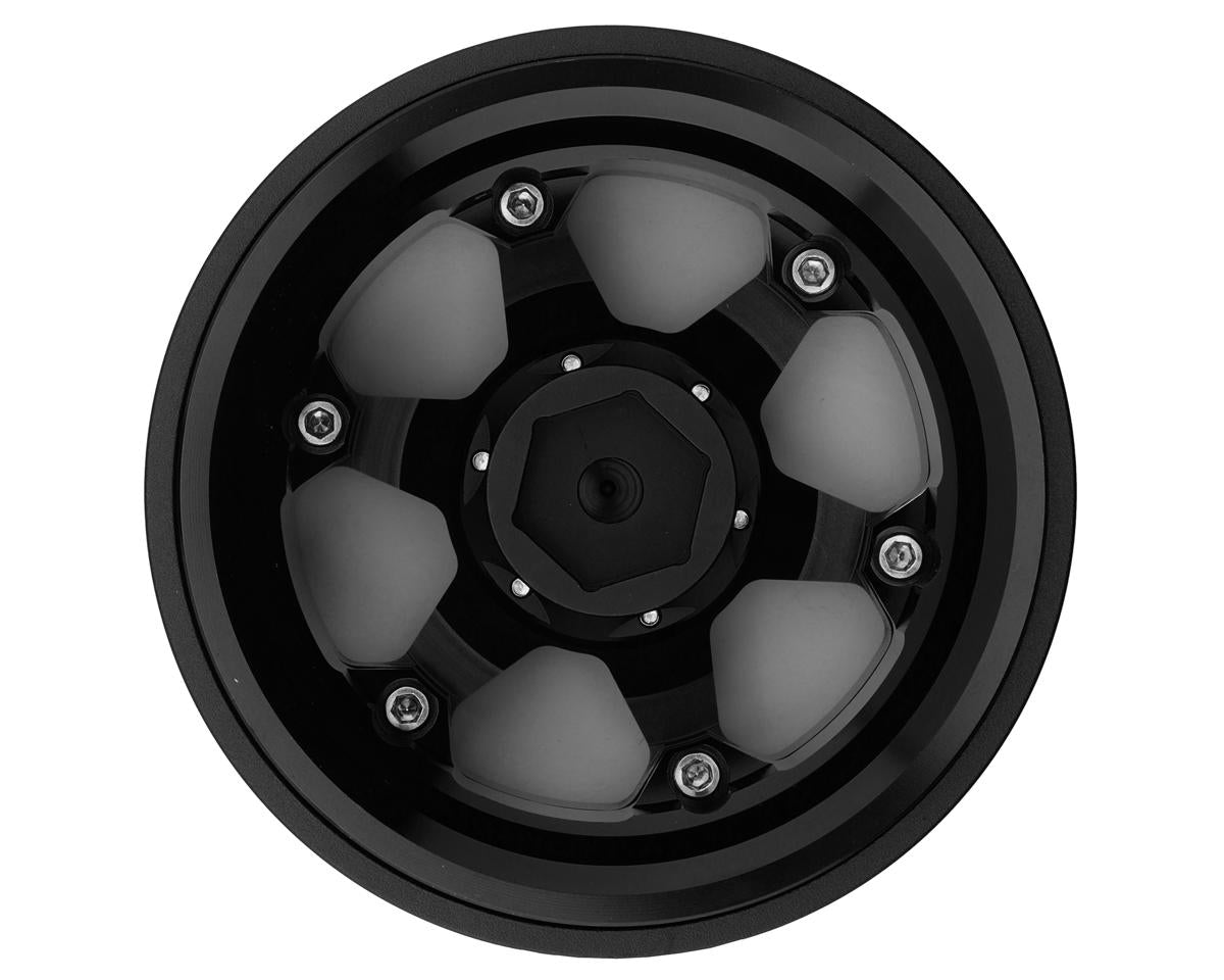 Treal Hobby Type A 2.9" 6-Spoke Slotted Beadlock Aluminum Wheels (Black) (2)
