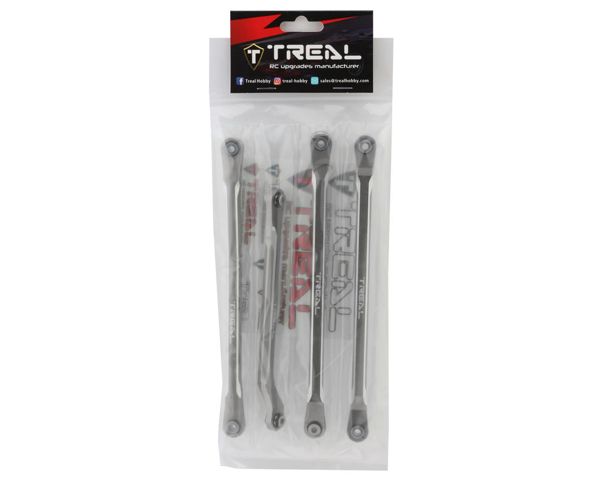 Treal Hobby SCX6 Aluminum Upper Links Set (Titanium) (Std Length) (4)