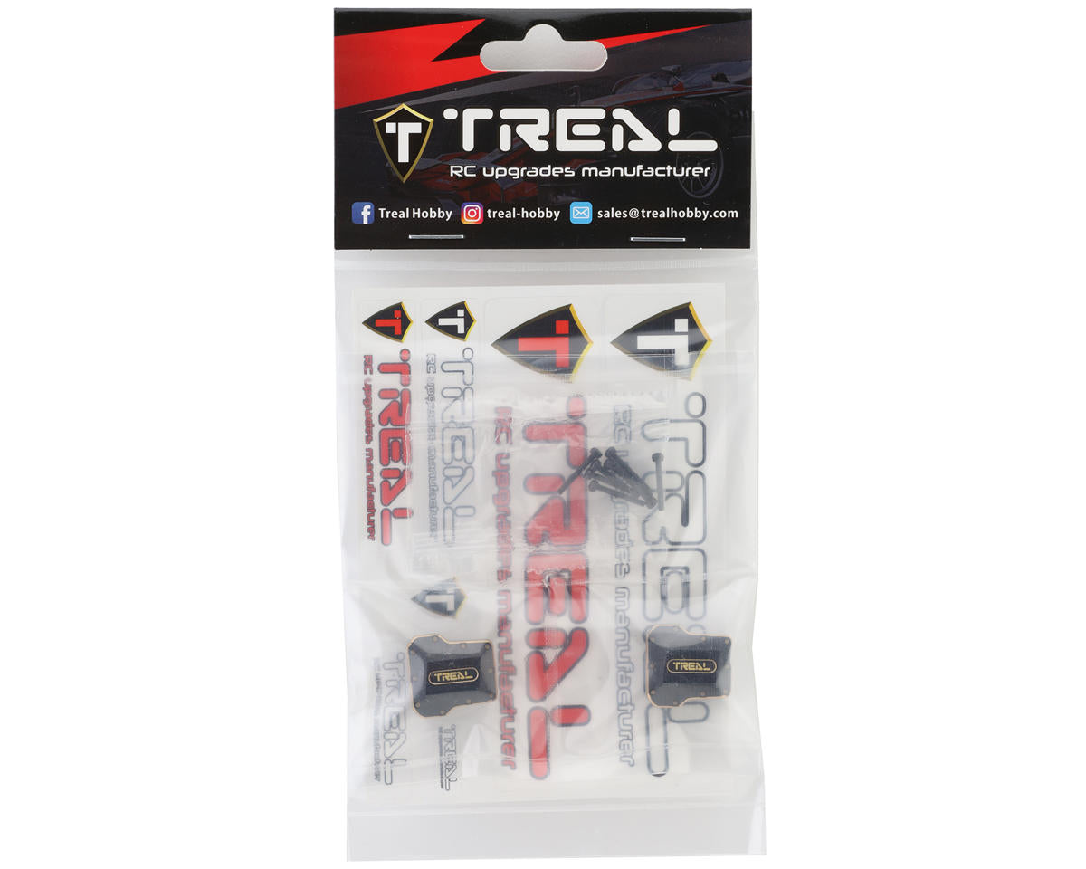 Treal Hobby Brass Differential Covers for Traxxas TRX-4M (Black) (2) (15.8g)