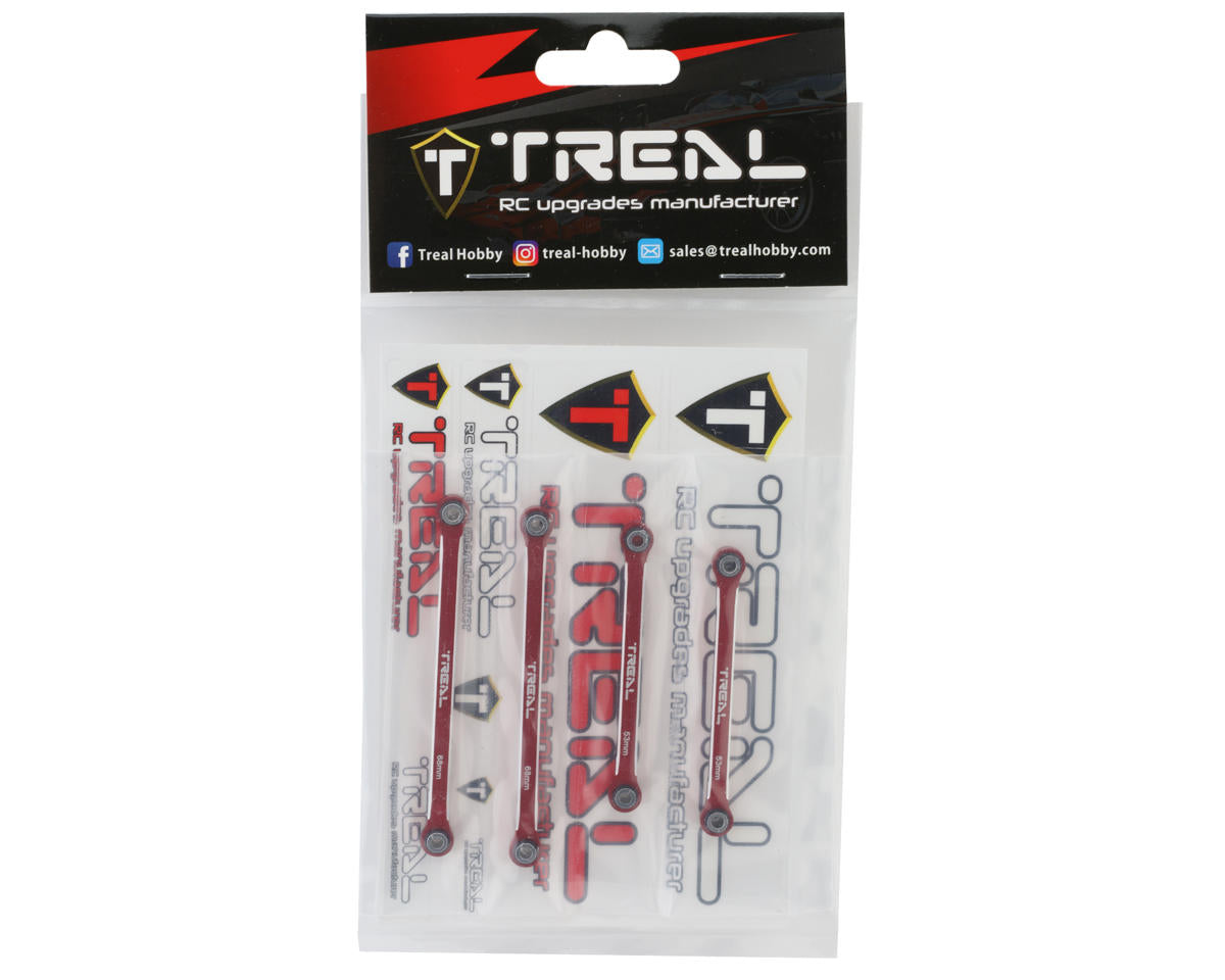 Treal Hobby Aluminum Lower Suspension Links for Traxxas TRX-4M (Red) (4)