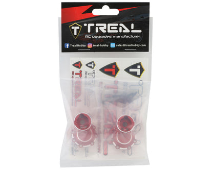 Treal Hobby Aluminum Rear Inner Portal Housing Covers for Traxxas TRX-4 (Red) (2)