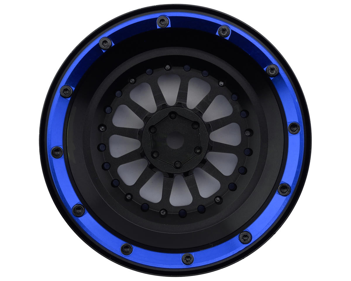 Treal Hobby Type A Aluminum Beadlock Wheels for Traxxas® UDR® (Black/Blue) (2)