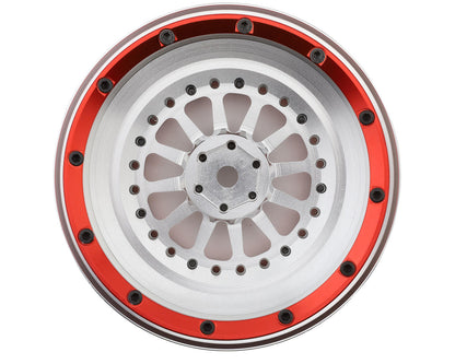 Treal Hobby Type A Aluminum Beadlock Wheels for Traxxas® UDR® (Silver/Red) (2)