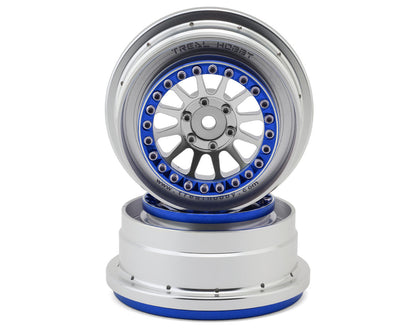 Treal Hobby Type B Aluminum Beadlock Wheels for Traxxas® UDR® (Blue/Silver) (2)