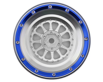 Treal Hobby Type B Aluminum Beadlock Wheels for Traxxas® UDR® (Blue/Silver) (2)