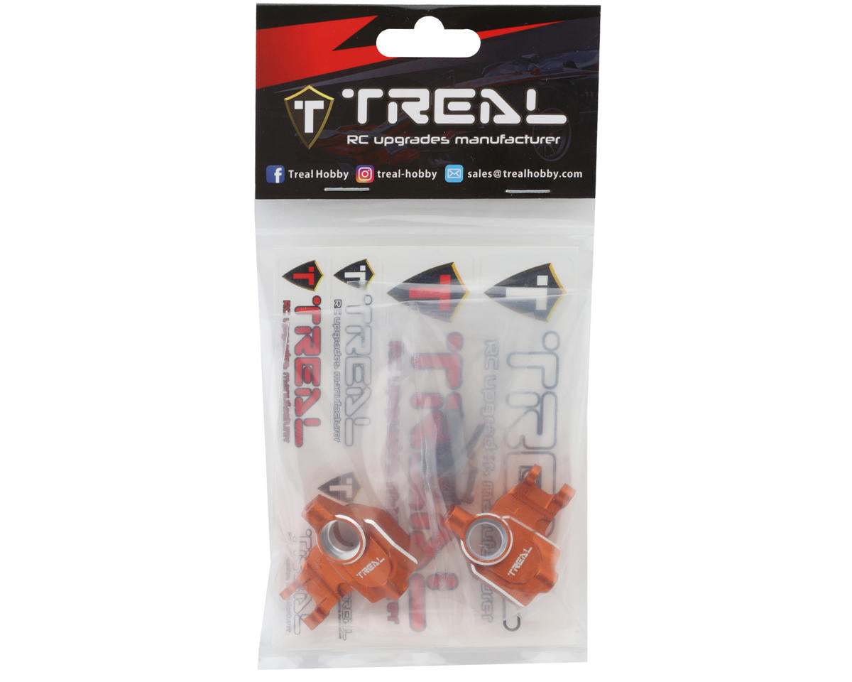 Treal Hobby Axial UTB18 Aluminum Steering Knuckles/Portal Covers (Orange) (2)