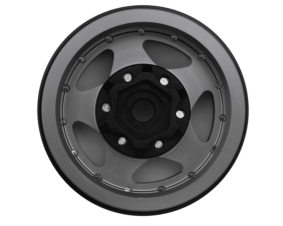 Treal Hobby Type B 1.55" Classic 5-Spoke Beadlock Wheels (Grey)