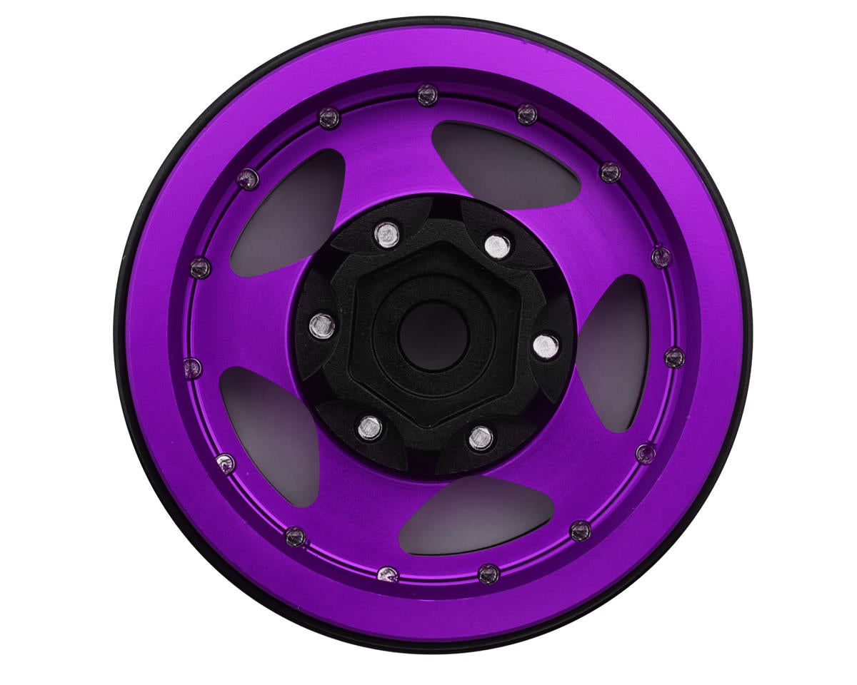 Treal Hobby Type B 1.55" Classic 5-Spoke Beadlock Wheels (Purple)