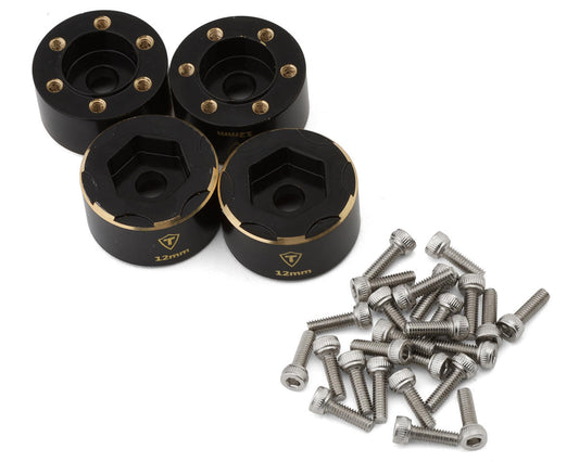 Treal Hobby 2.2" Brass Bead-Lock Wide Wheel Hub Weights (12mm) (4) (26.5g ea)