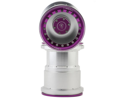 Treal Hobby 2.6" Aluminum Beadlock Monster Truck Wheels (Silver/Purple) (2)