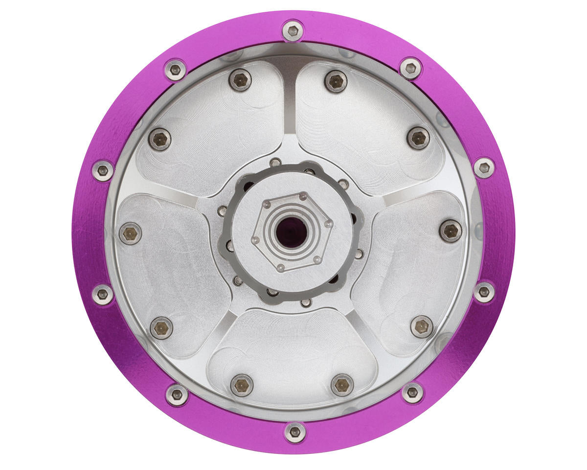 Treal Hobby 2.6" Aluminum Beadlock Monster Truck Wheels (Silver/Purple) (2)