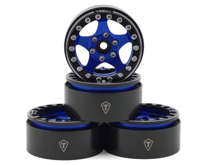 Treal Hobby Type E 1.9" Classic 5-Spoke Beadlock Wheels (Blue/Black) (4)