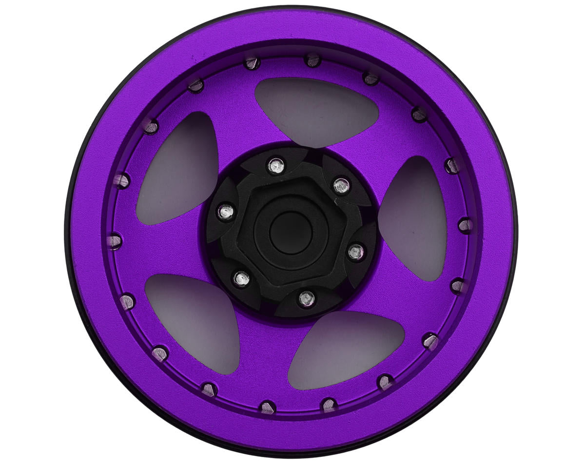 Treal Hobby Type E 1.9" Classic 5-Spoke Beadlock Wheels (Purple/Black) (4)