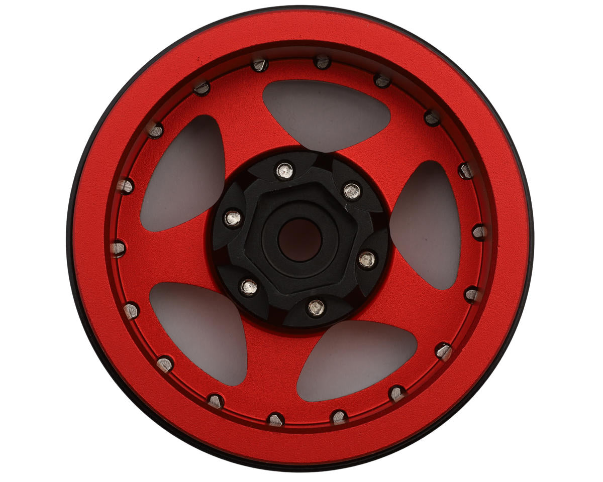 Treal Hobby Type E 1.9" Classic 5-Spoke Beadlock Wheels (Red/Black) (4)