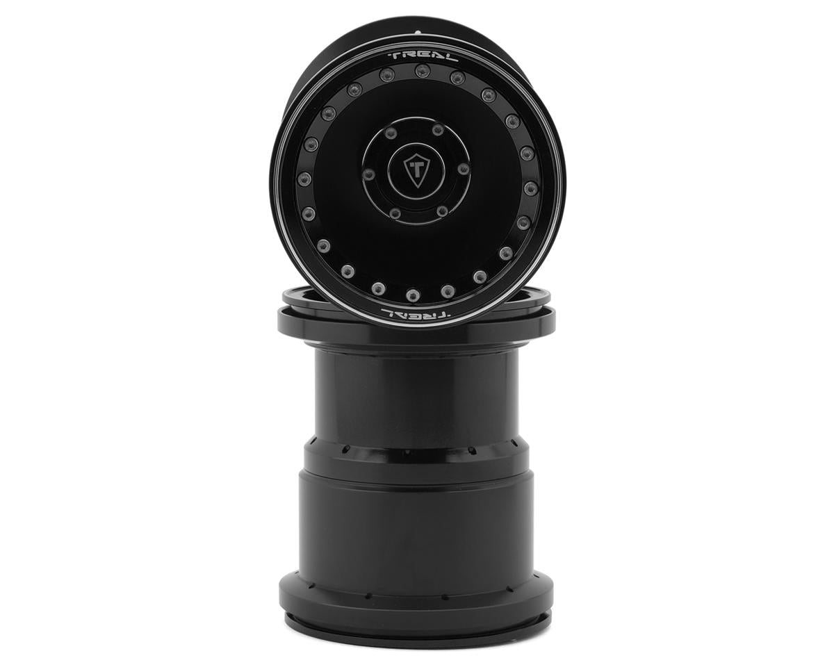 Treal Hobby 2.6" Aluminum Beadlock Monster Truck Wheels (Black/Black) (2)