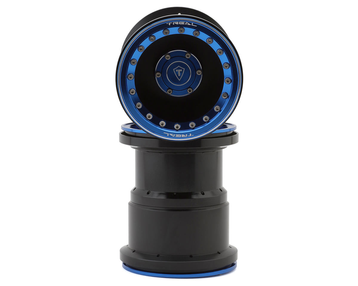 Treal Hobby 2.6" Aluminum Beadlock Monster Truck Wheels (Blue/Black) (2)
