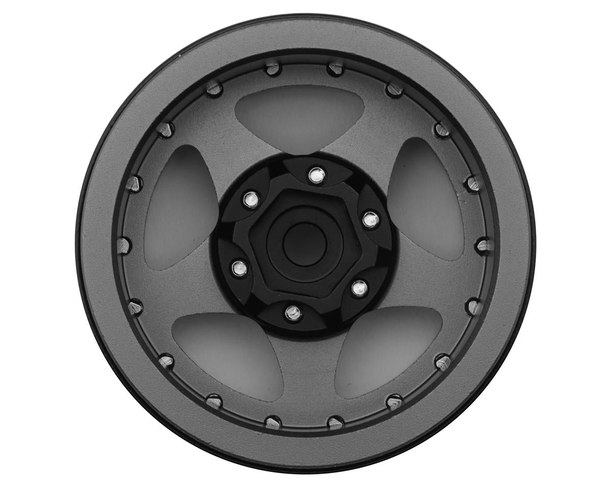 Treal Hobby 1.9" Type E Classic 5-Spoke Beadlock Wheels (Grey/Black) (4)