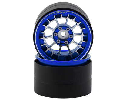 Treal Hobby 2.2" Type-A Aluminum 1/10 Rock Crawler Beadlock Wheels (Blue)