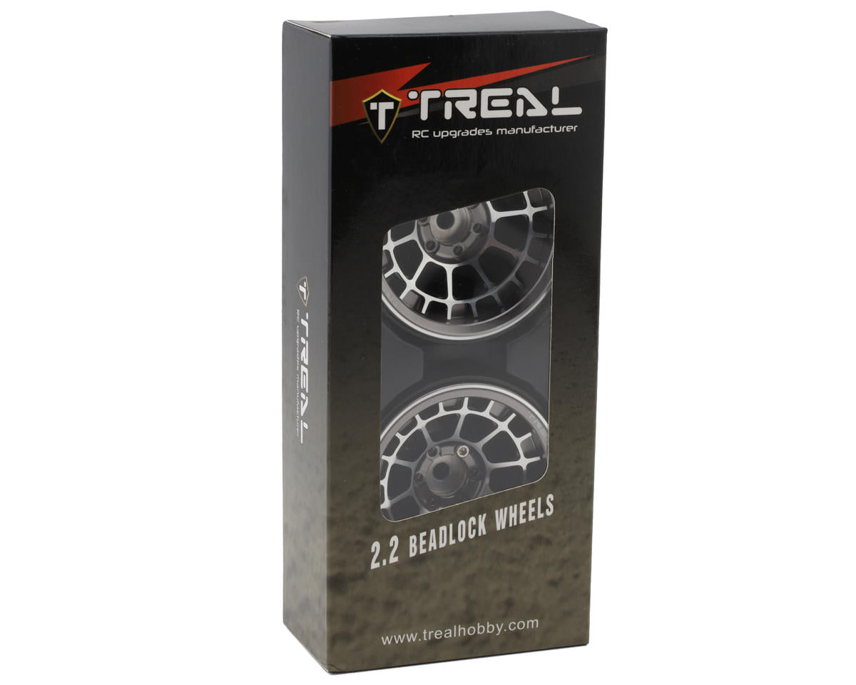 Treal Hobby 2.2" Type-A Aluminum 1/10 Rock Crawler Beadlock Wheels (Titanium)
