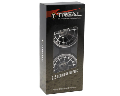 Treal Hobby 2.2" Type-A Aluminum 1/10 Rock Crawler Beadlock Wheels (Titanium)