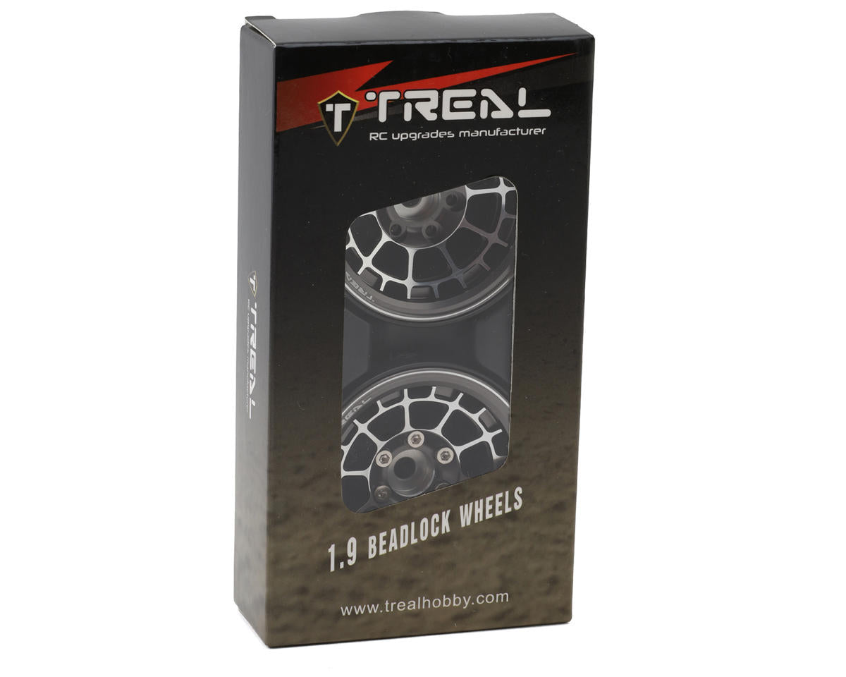 Treal Hobby Type A 1.9'' Spoked Beadlock Wheels (Titanium) (2)