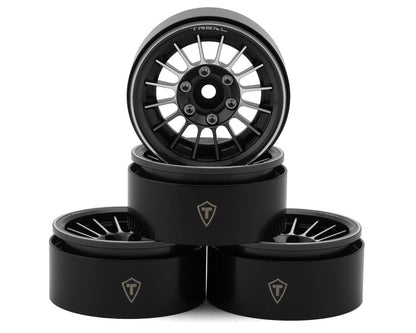 Treal Hobby 1.9" Type-J Multi-Spoke Aluminum Crawler Beadlock Wheels (Black)