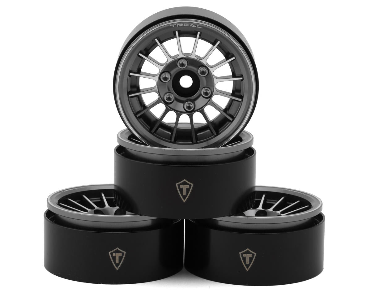 Treal Hobby 1.9" Type-J Multi-Spoke Aluminum Crawler Beadlock Wheels (Grey)