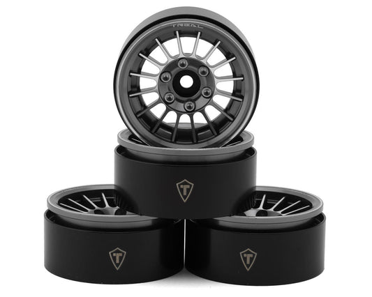 Treal Hobby 1.9" Type-J Multi-Spoke Aluminum Crawler Beadlock Wheels (Grey)