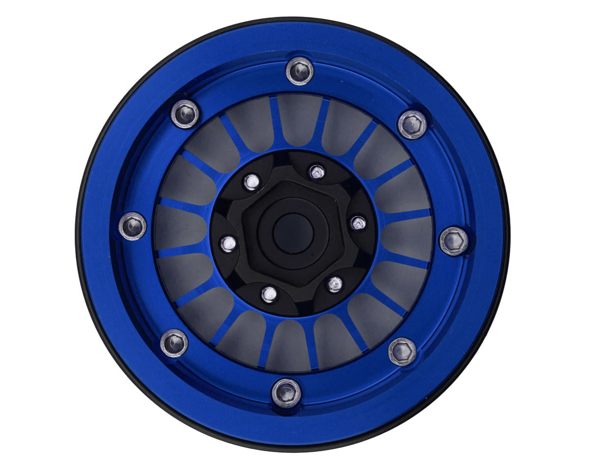 Treal Hobby 1.9" Type-J Multi-Spoke Aluminum Crawler Beadlock Wheels (Blue)