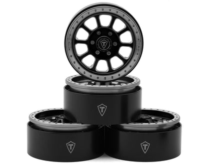 Treal Hobby 1.9" Type C Multi-Spoke Aluminum Crawler Beadlock Wheels (Black)
